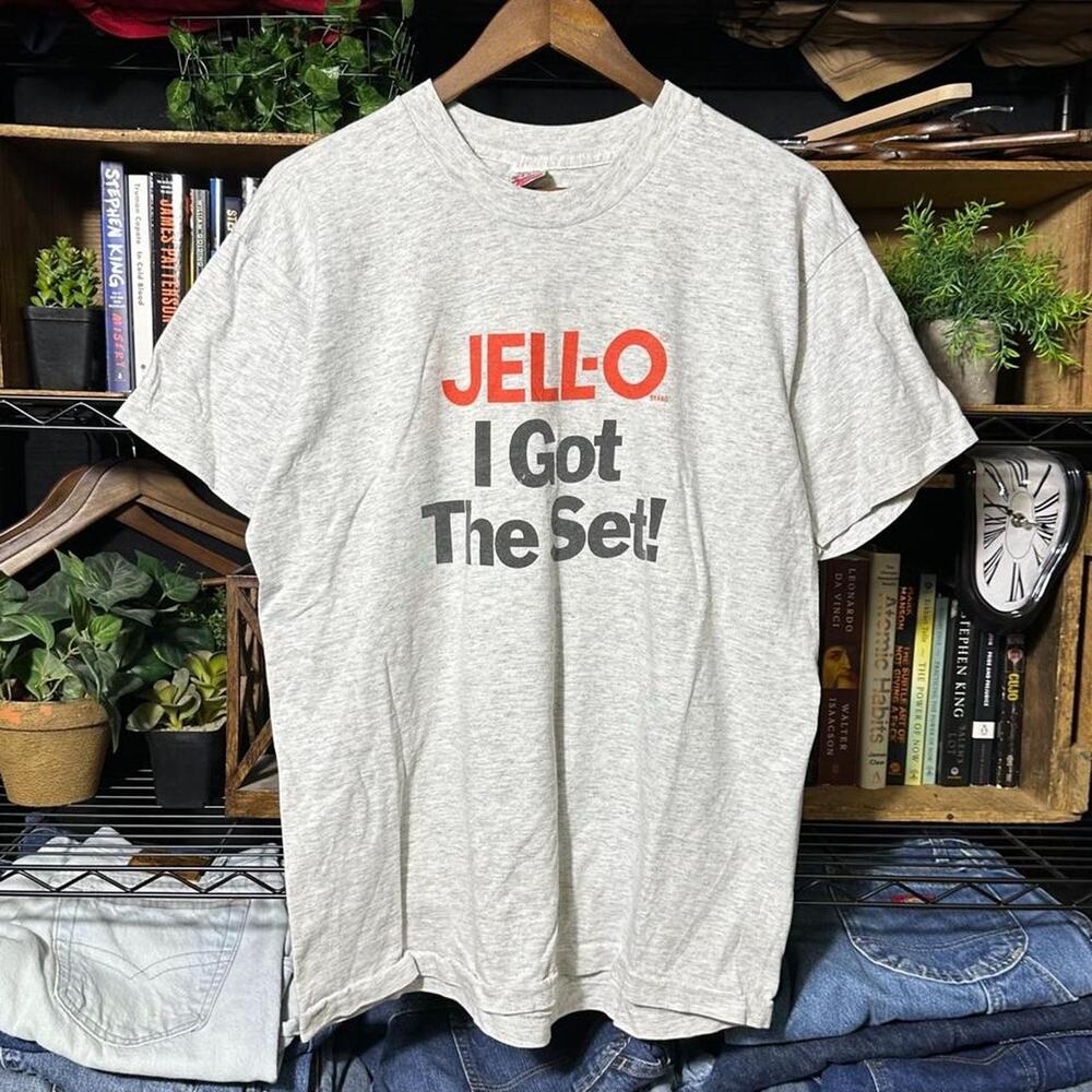 Vintage 90s Single Stitch Jell-O Promo Tee Grey  “I Got The Set” Shirt Men Large